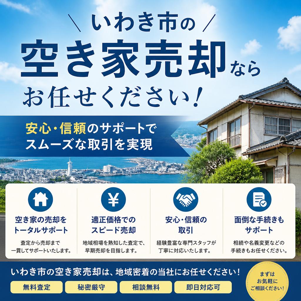 いわき市の空き家売却ならお任せください！安心・信頼のサポートでスムーズな取引を実現